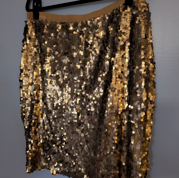 New York Company collection Large gold bronze sequin skirt - Picture 1 of 3